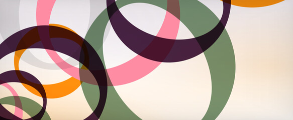 Obraz premium Ring geometric shapes, o letter repetition wallpaper. Abstract background for business or technology presentations, internet posters or web brochure covers