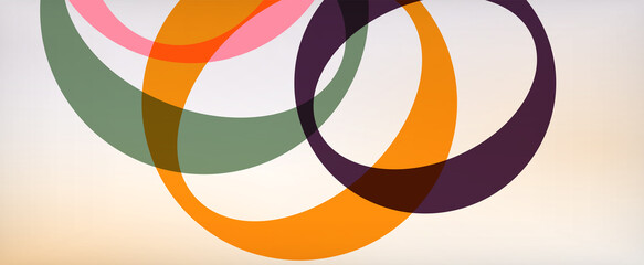 Ring geometric shapes, o letter repetition wallpaper. Abstract background for business or technology presentations, internet posters or web brochure covers