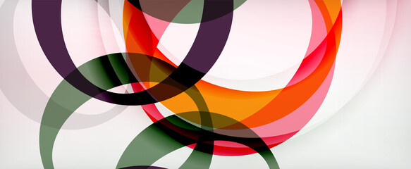 Obraz premium Ring geometric shapes, o letter repetition wallpaper. Abstract background for business or technology presentations, internet posters or web brochure covers