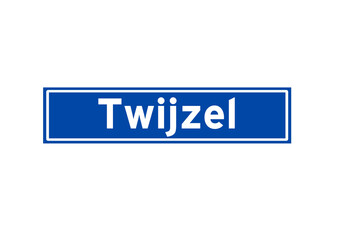 Twijzel isolated Dutch place name sign. City sign from the Netherlands.