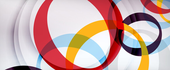 Ring geometric shapes, o letter repetition wallpaper. Abstract background for business or technology presentations, internet posters or web brochure covers