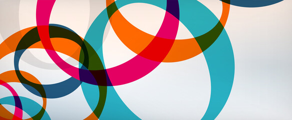 Ring geometric shapes, o letter repetition wallpaper. Abstract background for business or technology presentations, internet posters or web brochure covers