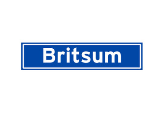 Britsum isolated Dutch place name sign. City sign from the Netherlands.