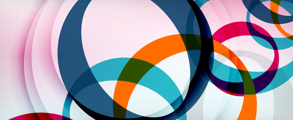 Obraz premium Ring geometric shapes, o letter repetition wallpaper. Abstract background for business or technology presentations, internet posters or web brochure covers