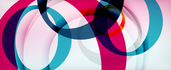 Obraz premium Ring geometric shapes, o letter repetition wallpaper. Abstract background for business or technology presentations, internet posters or web brochure covers