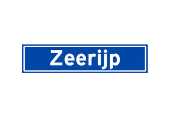 Zeerijp isolated Dutch place name sign. City sign from the Netherlands.