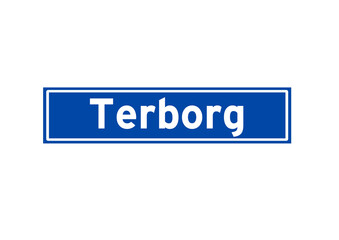Terborg isolated Dutch place name sign. City sign from the Netherlands.