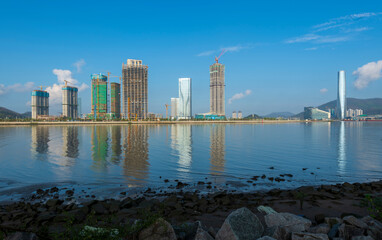 Fototapeta premium Estate project under construction in Hengqin, Zhuhai, Guangdong, China