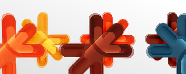 Abstract glossy crosses background for business or technology presentations, internet posters or web brochure covers