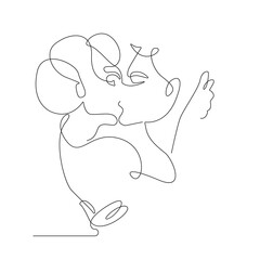 Couple Trendy Line Art Drawing. One Line Couple Illustration. Minimalistic Black Lines Drawing. Continuous One Line Abstract Drawing. Modern Scandinavian Design. Vector EPS 10