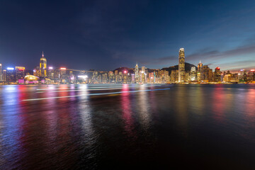 Fototapeta na wymiar Hong Kong Victoria Harbor view at Night, Hong Kong