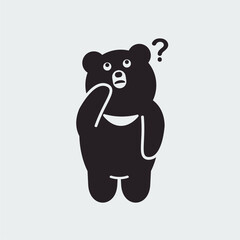 vector cute Asian bear mascot character for social media chat stickers