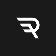 Modern creative elegant, unique artistic black and white color. letter RF logo icon vector
