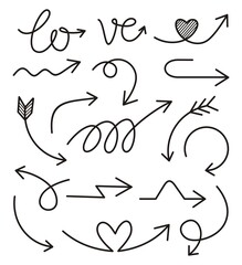 Set of Arrow Hand Drawn Design Element