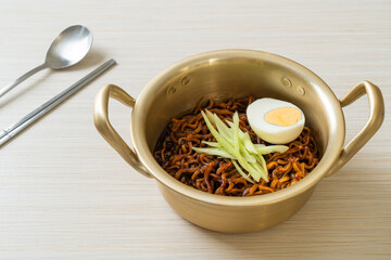 Korean Instant Noodle with Black Bean Sauce (Jajangmyeon or JJajangmyeon)
