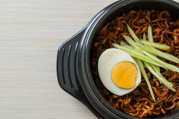 Korean Instant Noodle with Black Bean Sauce (Jajangmyeon or JJajangmyeon)