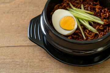Korean Instant Noodle with Black Bean Sauce (Jajangmyeon or JJajangmyeon)