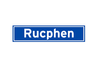 Rucphen isolated Dutch place name sign. City sign from the Netherlands.