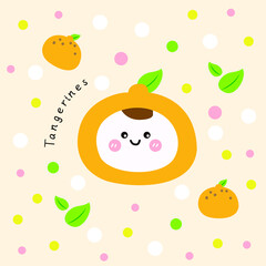 Hand drawn cartoon cute orange small fresh round carpet