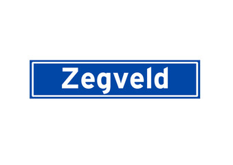 Zegveld isolated Dutch place name sign. City sign from the Netherlands.