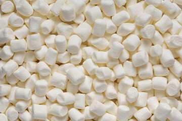 Heap of white air marshmallows texture or background
