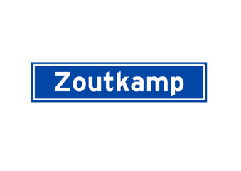 Zoutkamp isolated Dutch place name sign. City sign from the Netherlands.