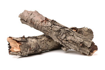Pine logs on white background