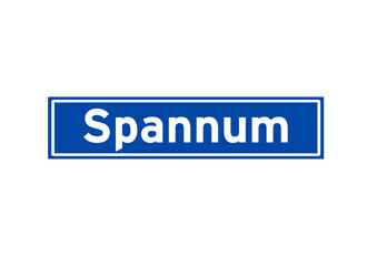 Spannum isolated Dutch place name sign. City sign from the Netherlands.