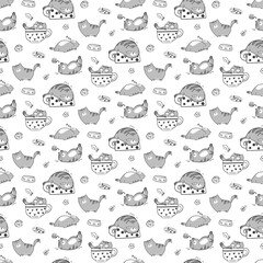 seamless pattern cute cat background