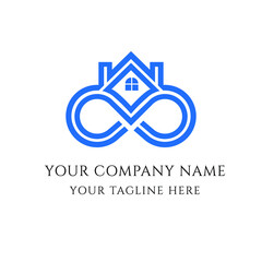  Infinity home logo vector design, Infinity real estate logo vector for company