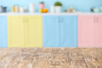 Empty table in modern kitchen