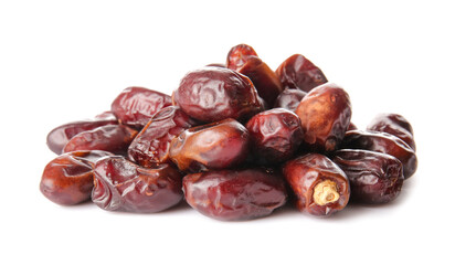 Sweet dried dates on white background