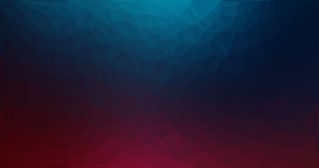 Nice colorful dark red blue gradient low poly geometrical 4K HD background, Glass triangle polygon pattern great as a wallpaper, design template, flyer, presentation. Vector illustration.