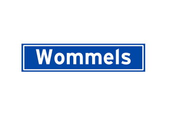 Wommels isolated Dutch place name sign. City sign from the Netherlands.