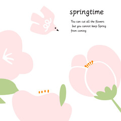 Fototapeta na wymiar Spring flowers decorative painting vector design