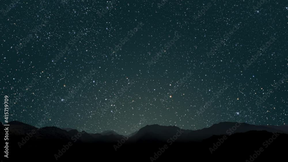 Wall mural mountain. backgrounds night sky with stars and moon and clouds.