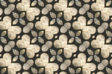 STONE TILE FLORAL AND DIES PATTERN
