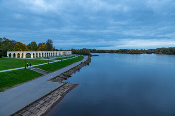 Fototapeta premium Kremlin Wall and St Sophias Belfry at Novgorod, St. Petersburg, Russia