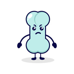 Bone angry cute character illustration