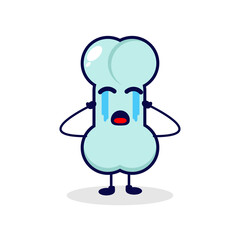 Bone cry cute character illustration
