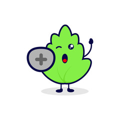 Leaf protect cute character illustration