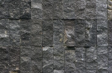 Natural dark plaid stone wall background