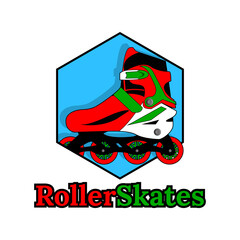 Roller skates team logo template design vector. roller skates icon colorfull.