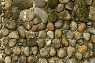 Natural stones of volcanic rocks for footpath in the garden