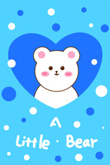 Cartoon little white bear vector design
