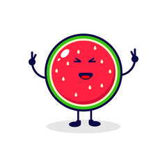 Watermelon smile cute character illustration