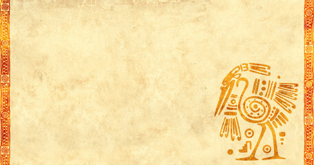 Grunge background with American Indian traditional patterns