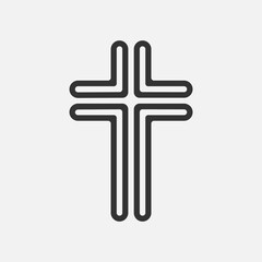 Christian Cross icon logo app, UI. Vector illustration.