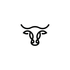 cow line logo vector icon download