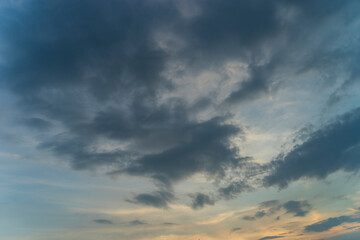 Colorful sunset. Natural sky background texture, beautiful color. Sunset landscape in the sky after sunset. Beautiful view of sky with clouds at sunrise